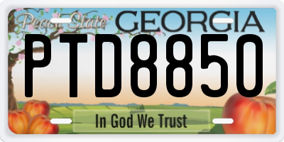 GA license plate PTD8850