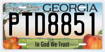 GA license plate PTD8851