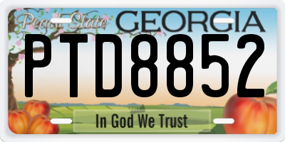 GA license plate PTD8852