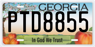GA license plate PTD8855