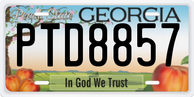 GA license plate PTD8857