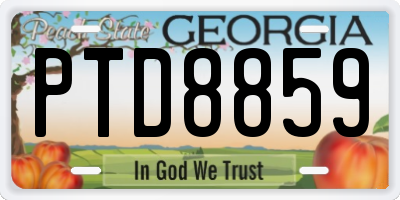 GA license plate PTD8859
