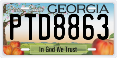 GA license plate PTD8863