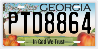 GA license plate PTD8864