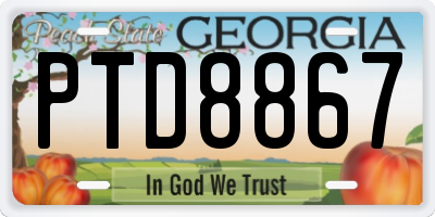 GA license plate PTD8867