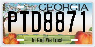 GA license plate PTD8871