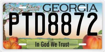 GA license plate PTD8872