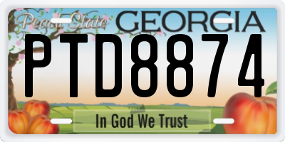 GA license plate PTD8874