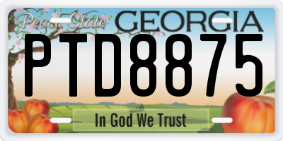 GA license plate PTD8875