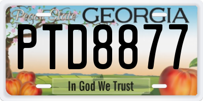 GA license plate PTD8877