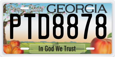 GA license plate PTD8878