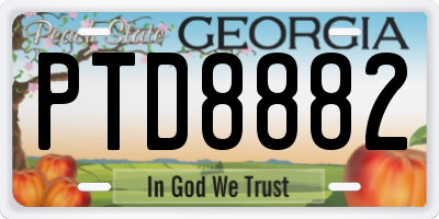GA license plate PTD8882