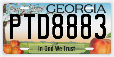 GA license plate PTD8883
