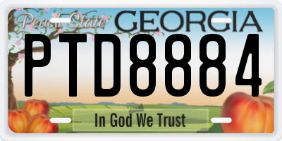 GA license plate PTD8884