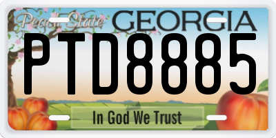 GA license plate PTD8885