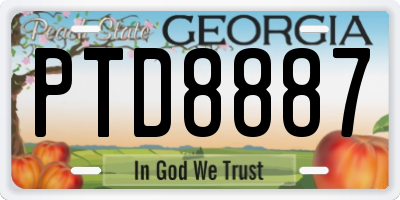 GA license plate PTD8887