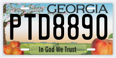 GA license plate PTD8890