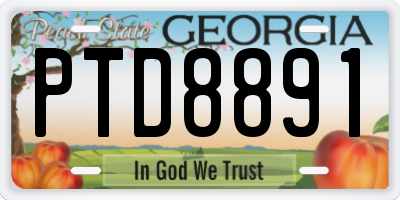 GA license plate PTD8891