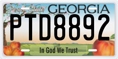 GA license plate PTD8892