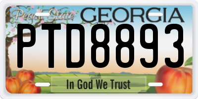 GA license plate PTD8893
