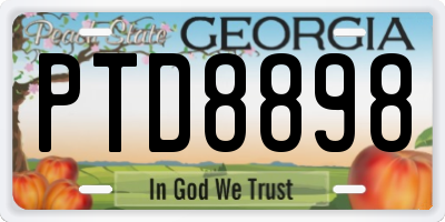 GA license plate PTD8898