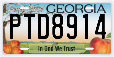 GA license plate PTD8914