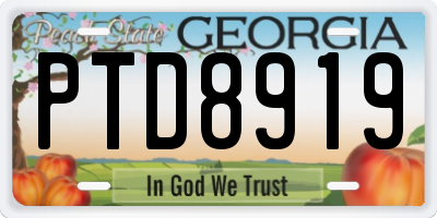 GA license plate PTD8919