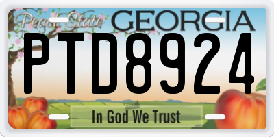 GA license plate PTD8924