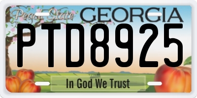 GA license plate PTD8925