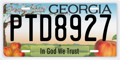 GA license plate PTD8927