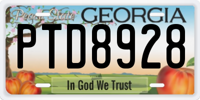 GA license plate PTD8928