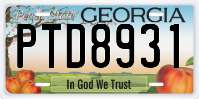 GA license plate PTD8931