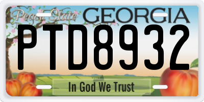 GA license plate PTD8932