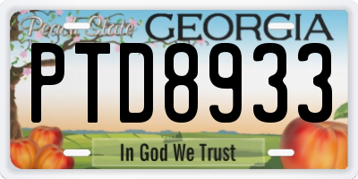GA license plate PTD8933