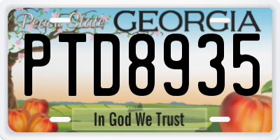 GA license plate PTD8935