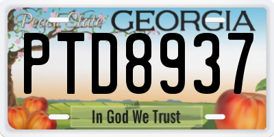 GA license plate PTD8937