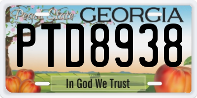 GA license plate PTD8938