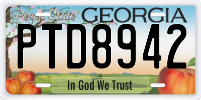 GA license plate PTD8942