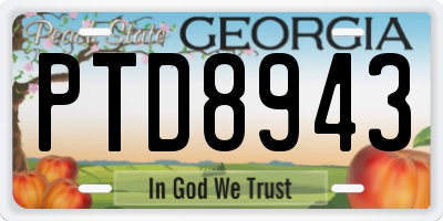 GA license plate PTD8943