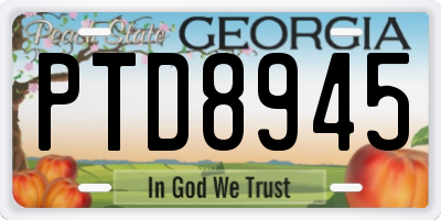 GA license plate PTD8945