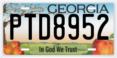 GA license plate PTD8952