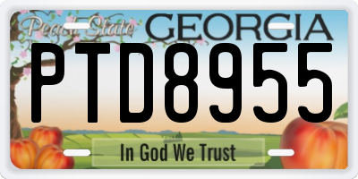GA license plate PTD8955