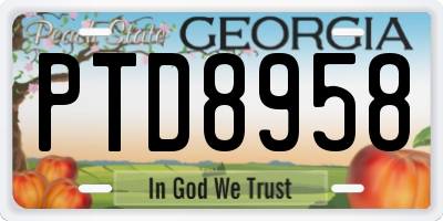 GA license plate PTD8958
