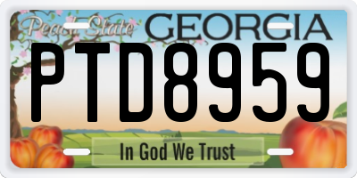 GA license plate PTD8959