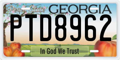GA license plate PTD8962