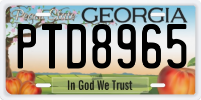 GA license plate PTD8965