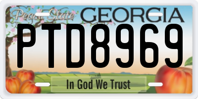GA license plate PTD8969