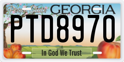 GA license plate PTD8970