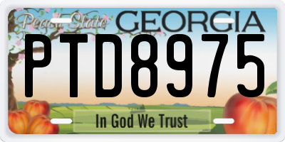 GA license plate PTD8975