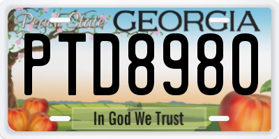 GA license plate PTD8980